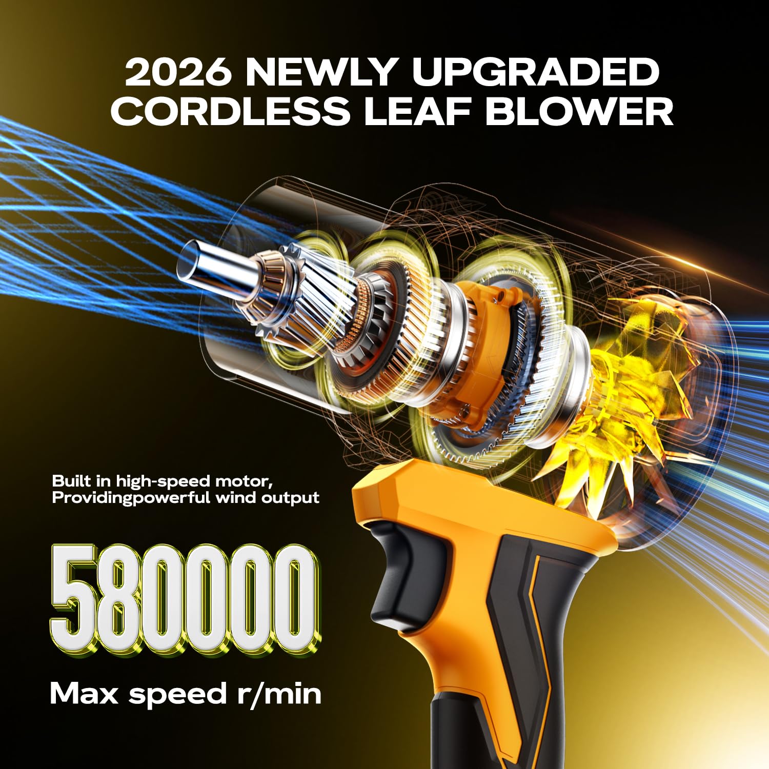 KNSKNS cordless leaf blower with batteries showcases portable power on demand.