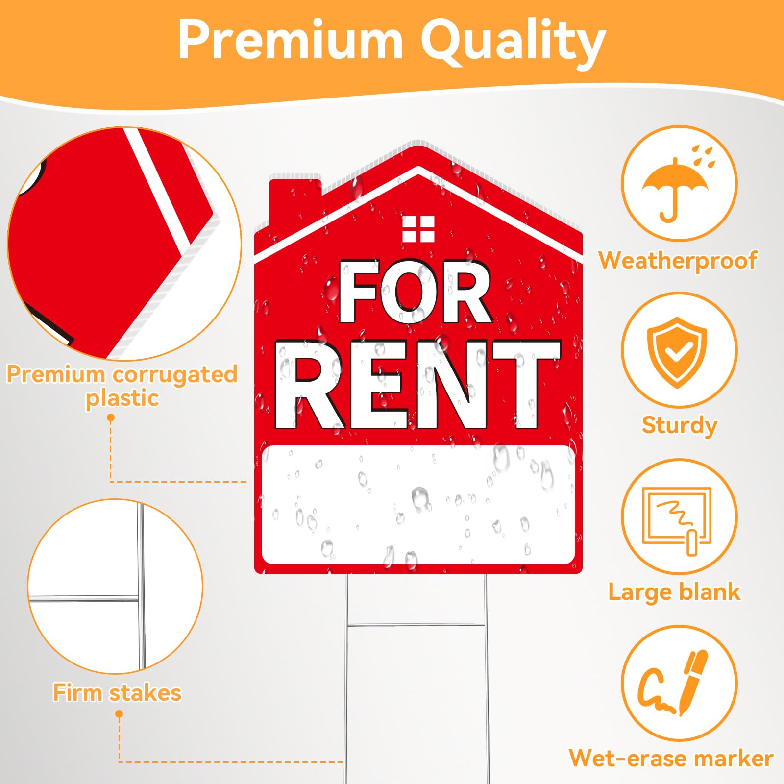 Koalaat For Rent Sign easy setup for front lawn, garden, or roadside display