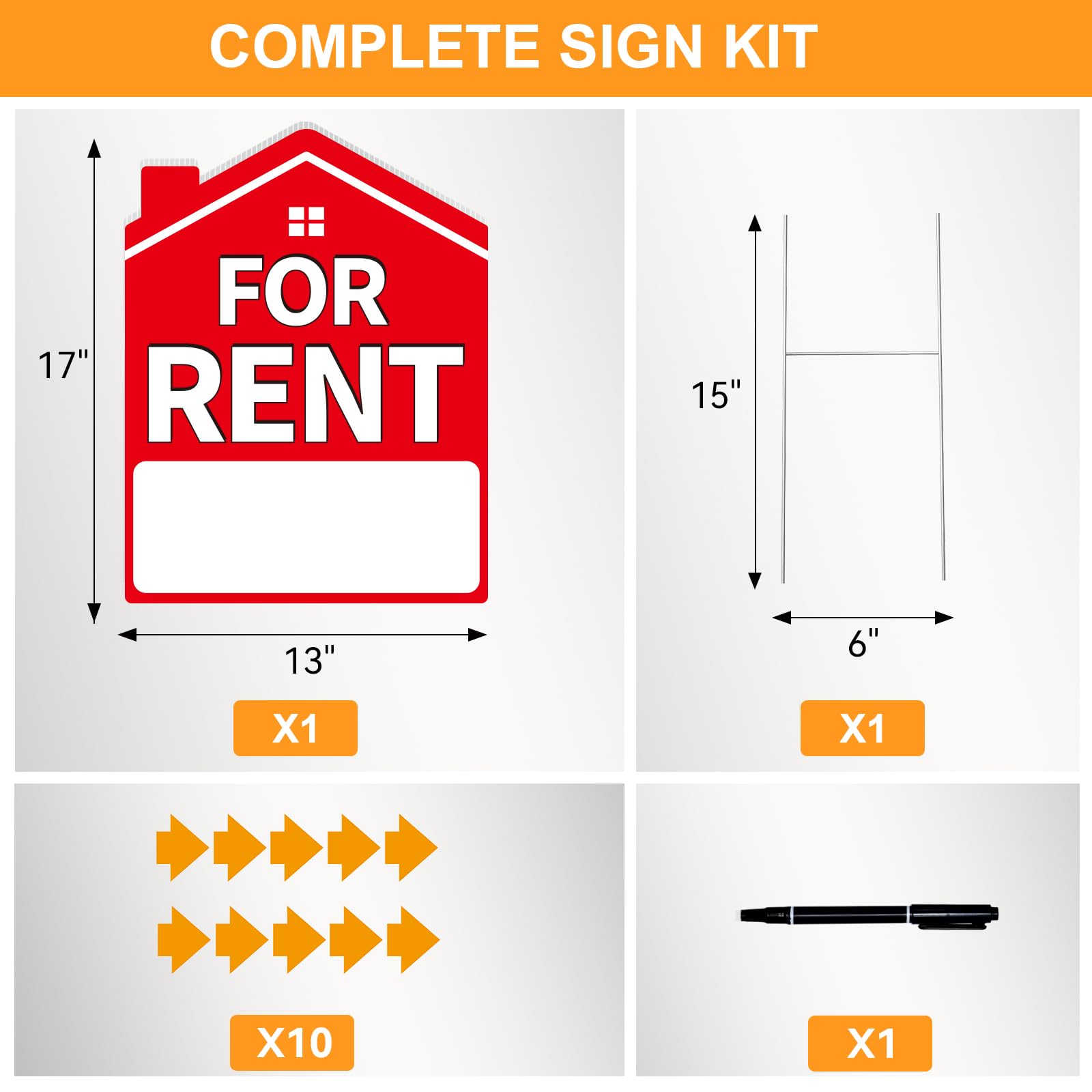 Koalaat Metal Stake 15-inch, durable outdoor support for stable rental signage