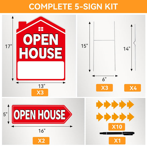 Koalaat open house sign 13x17 back view for clear messaging from both sides