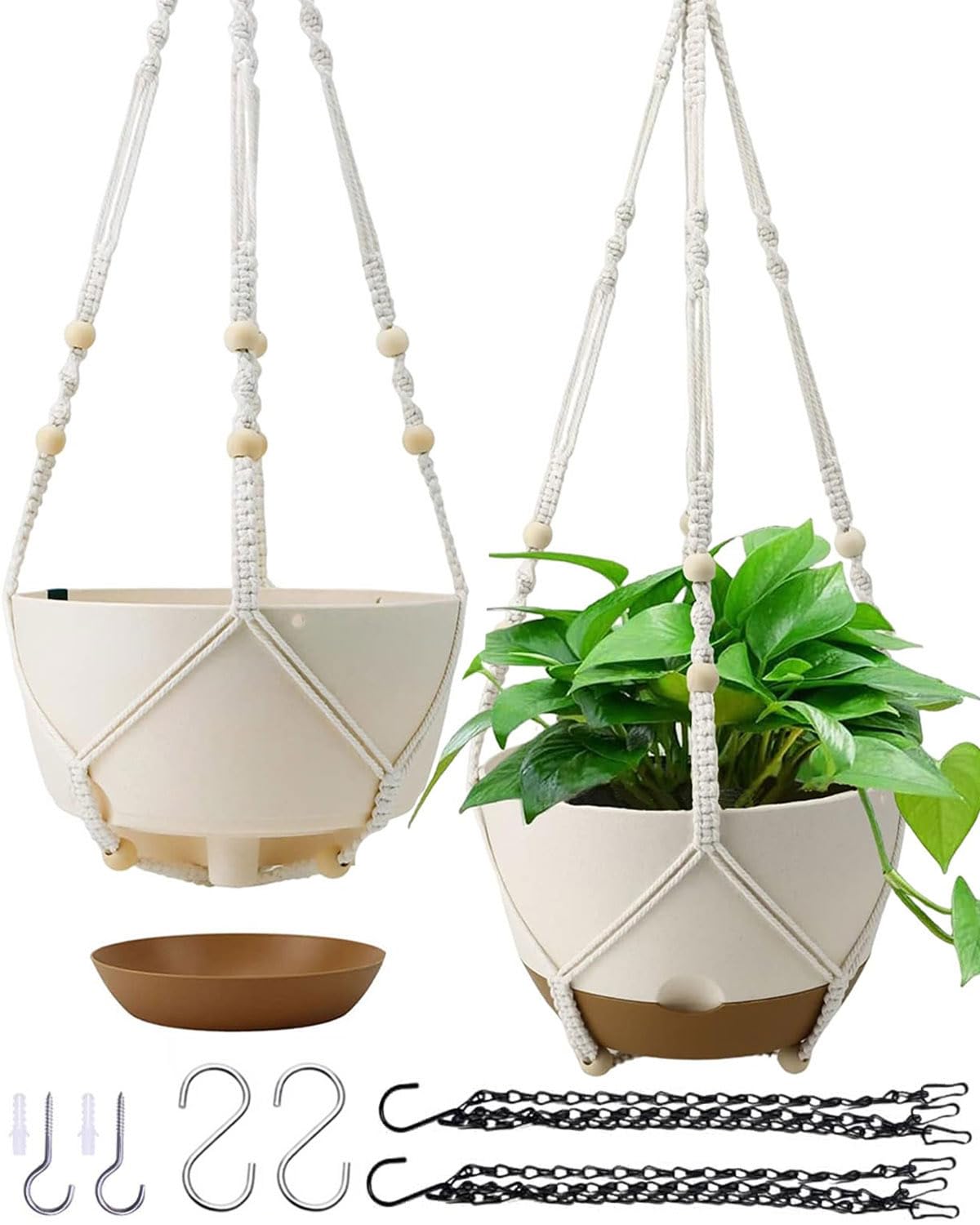 Koalaime self-watering hanging planter with detachable saucer maintains moisture