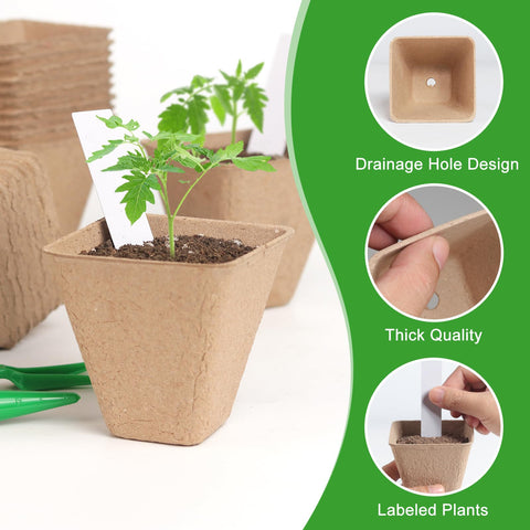 KOAMLY biodegradable peat pot material showing eco-friendly composition