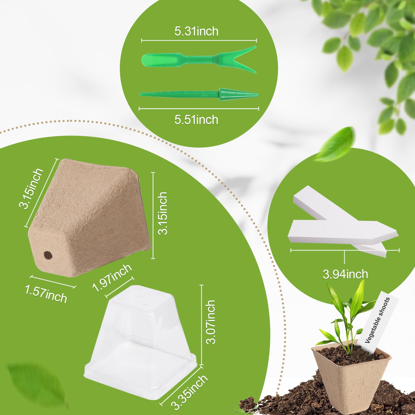 KOAMLY peat pots with drainage holes for healthy roots.