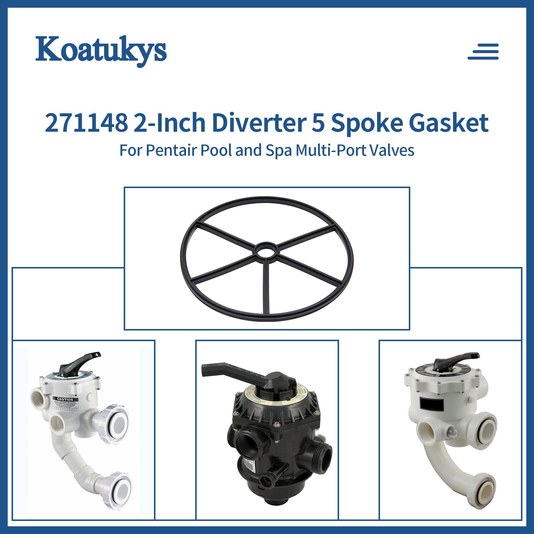 Koatukys 2-inch diverter gasket side view highlighting durable material for long service.