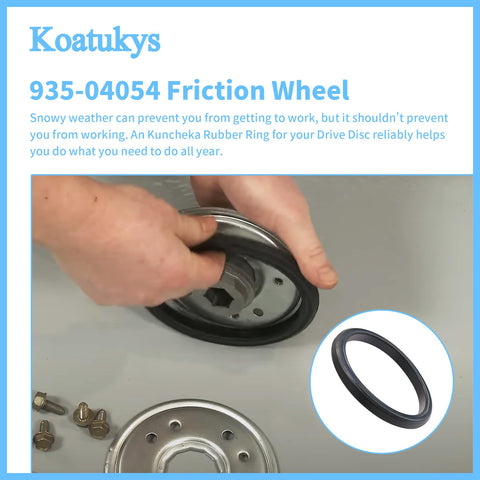Koatukys friction wheel for Yard Machines and Huskee units, reduces resistance for easier snow throwing