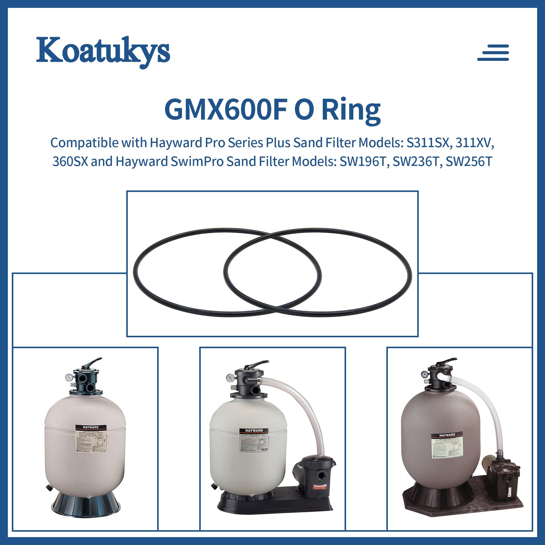 Hayward Pro Series O-Ring pack from Koatukys for reliable filtration sealing.