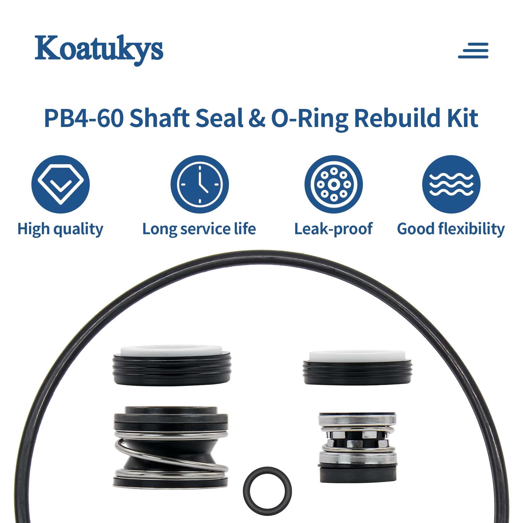 Koatukys PB4-60 rebuild kit contents for precise replacement.