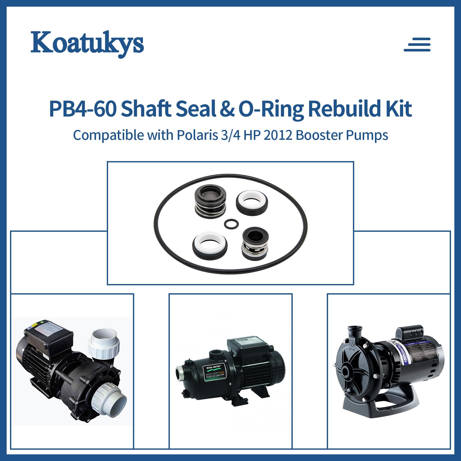 Koatukys PB4-60 volute o-ring keeps steady water pressure and sealing.