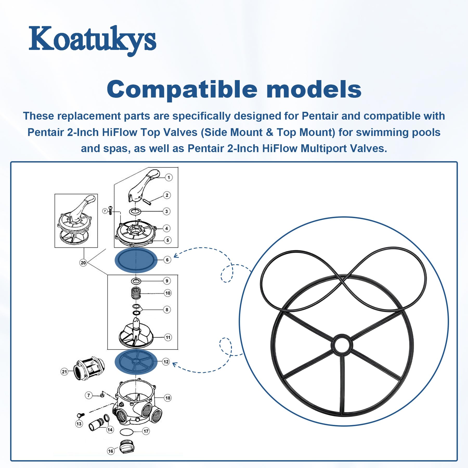 Koatukys 2-inch valve gasket compatible with PacFab SM20 series