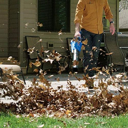 Kobalt 24V leaf blower, battery not included, supports easy cordless cleaning with separate battery pack.