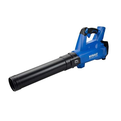 Kobalt 24V leaf blower featuring ergonomic, lightweight design to reduce fatigue during yard work.