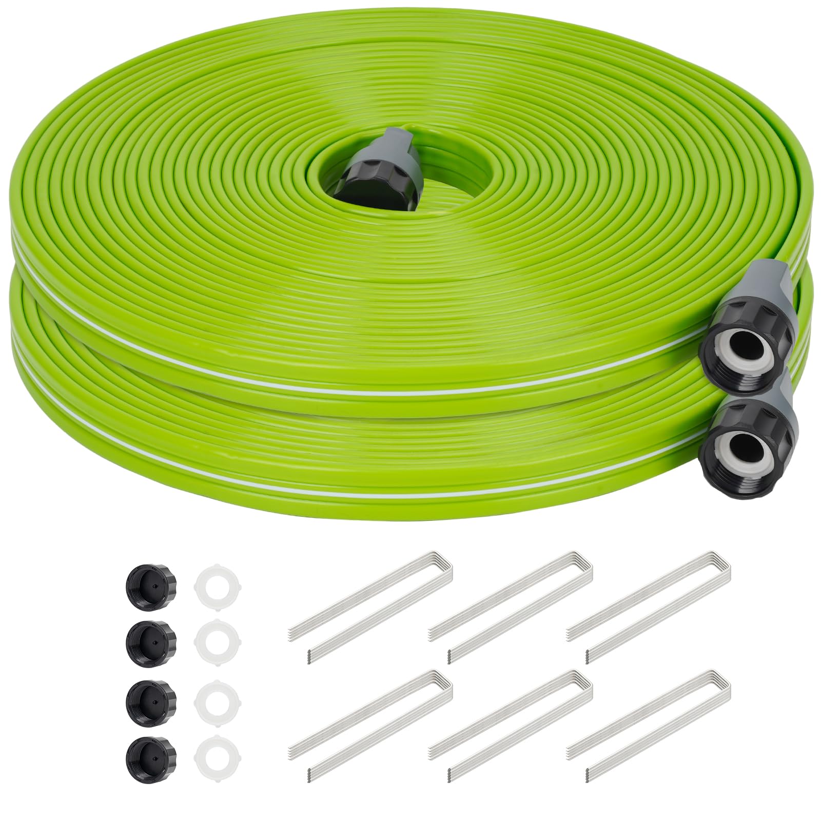 KOBAZ sprinkler hose 50ft unfolded for even lawn coverage and easy handling.