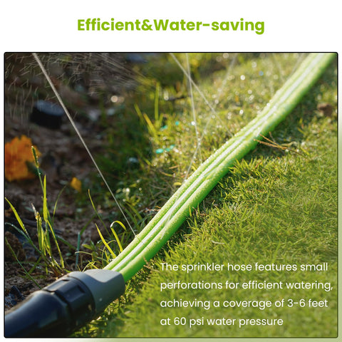 KOBAZ sprinkler hose shows kink-resistant PVC for smooth navigation.
