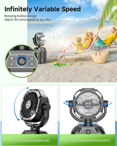 Kocyare misting fan infinite speed control knob for precise breeze