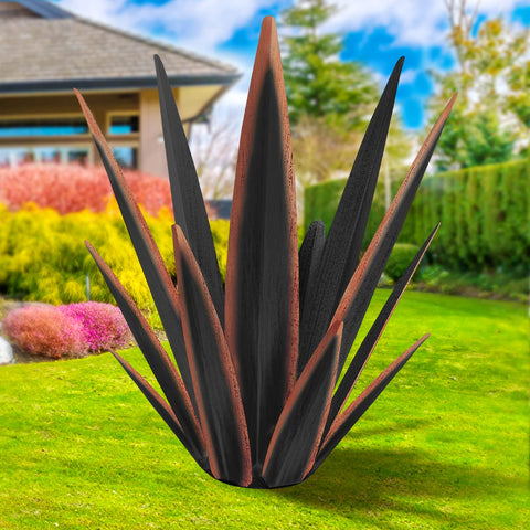 KODIBO tequila rustic sculpture for outdoor patio with weatherproof metal finish.