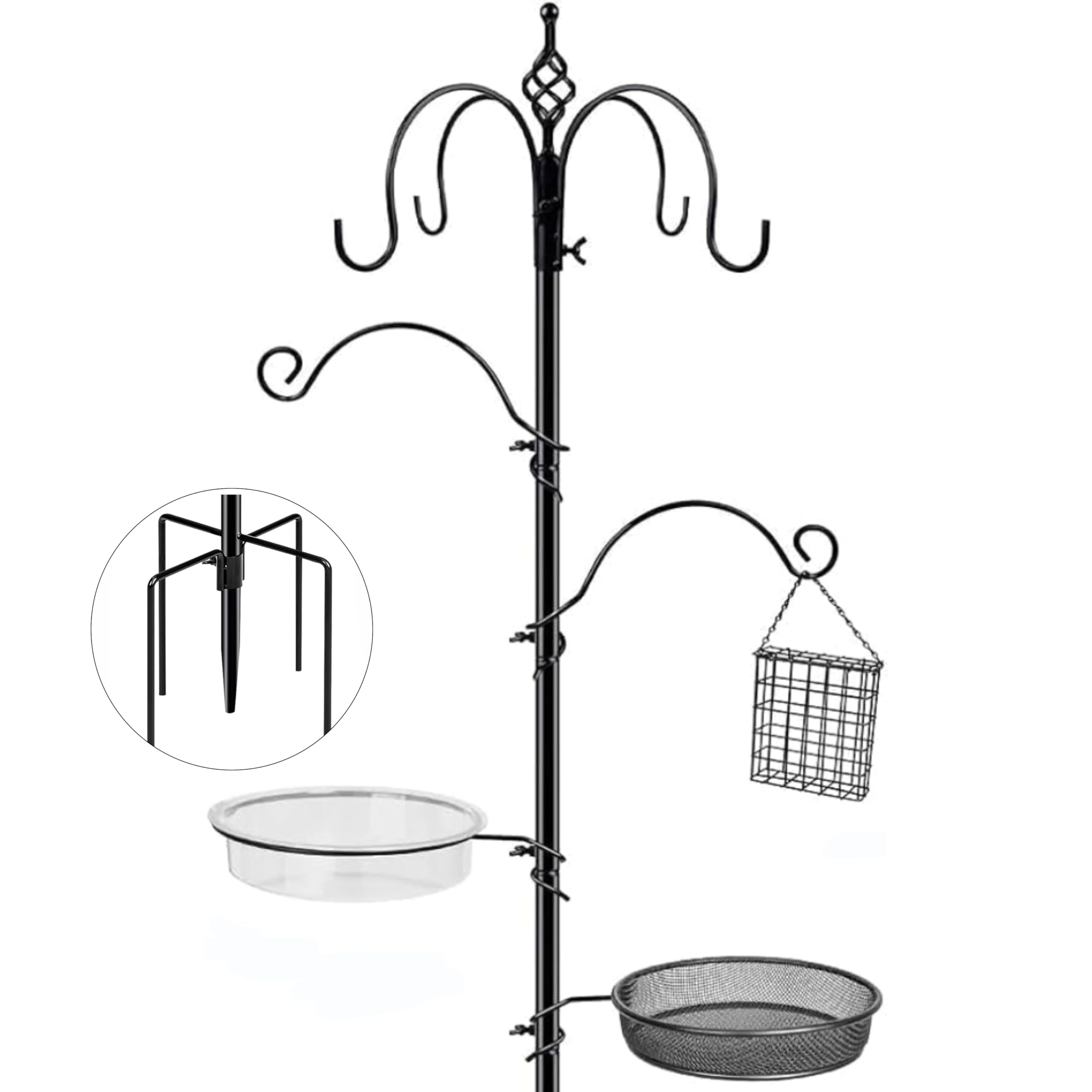 Kodope bird feeding station at full height for easy backyard birdwatching.