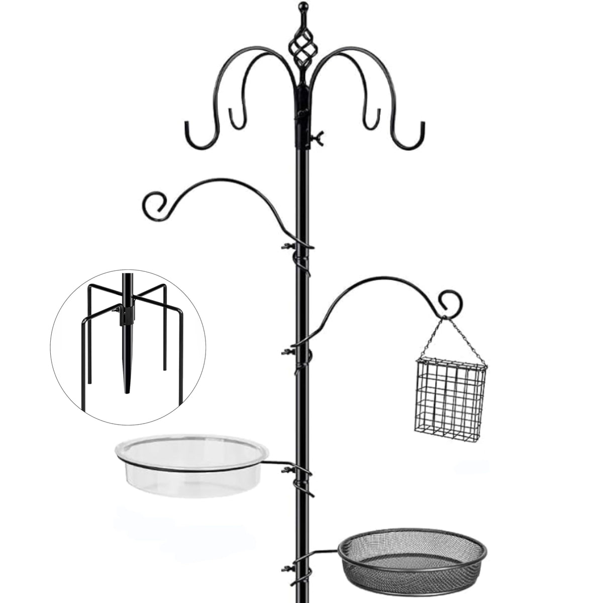 Kodope bird feeding station at full height for easy backyard birdwatching.