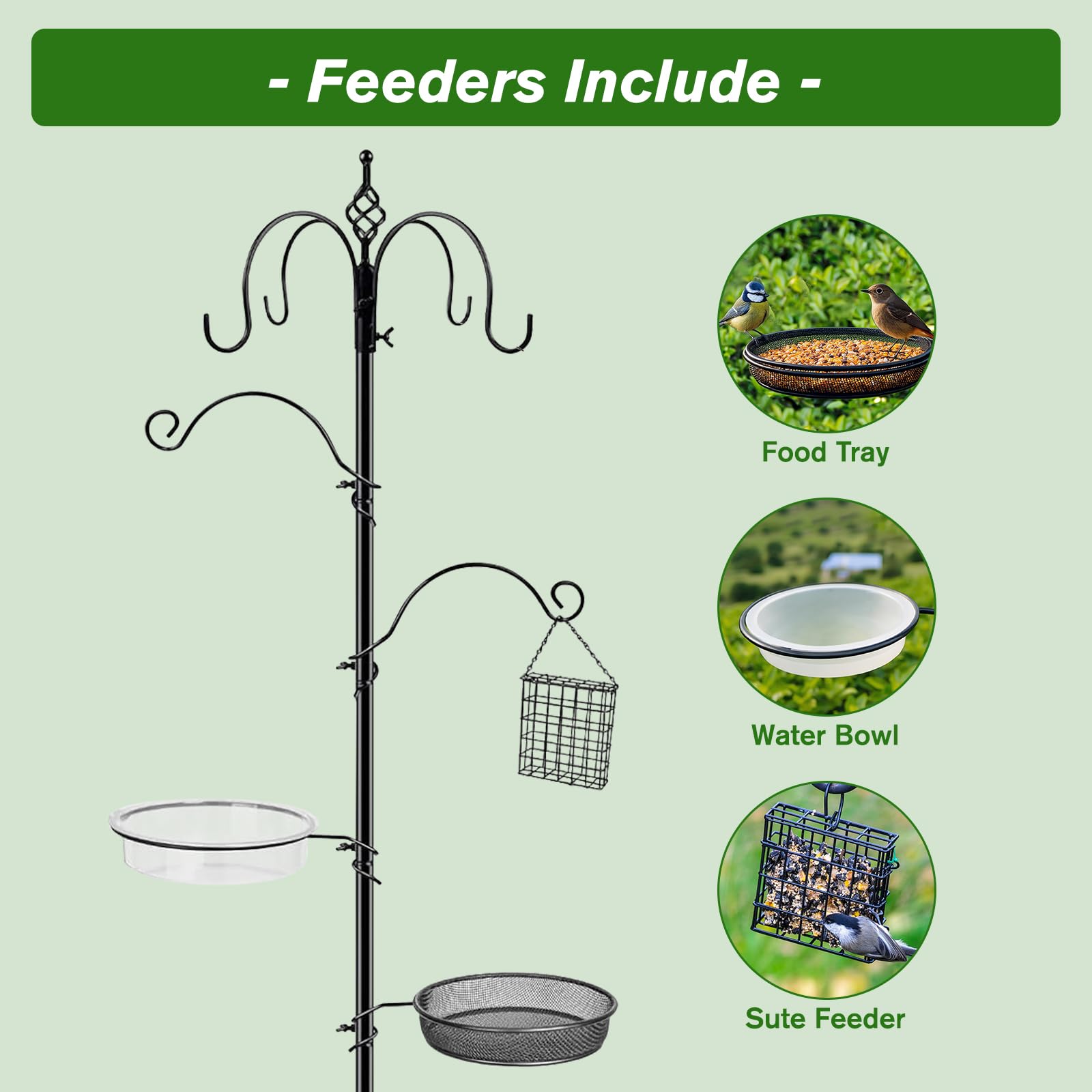 Kodope bird feeding station featuring a water tray and mesh tray to attract birds.