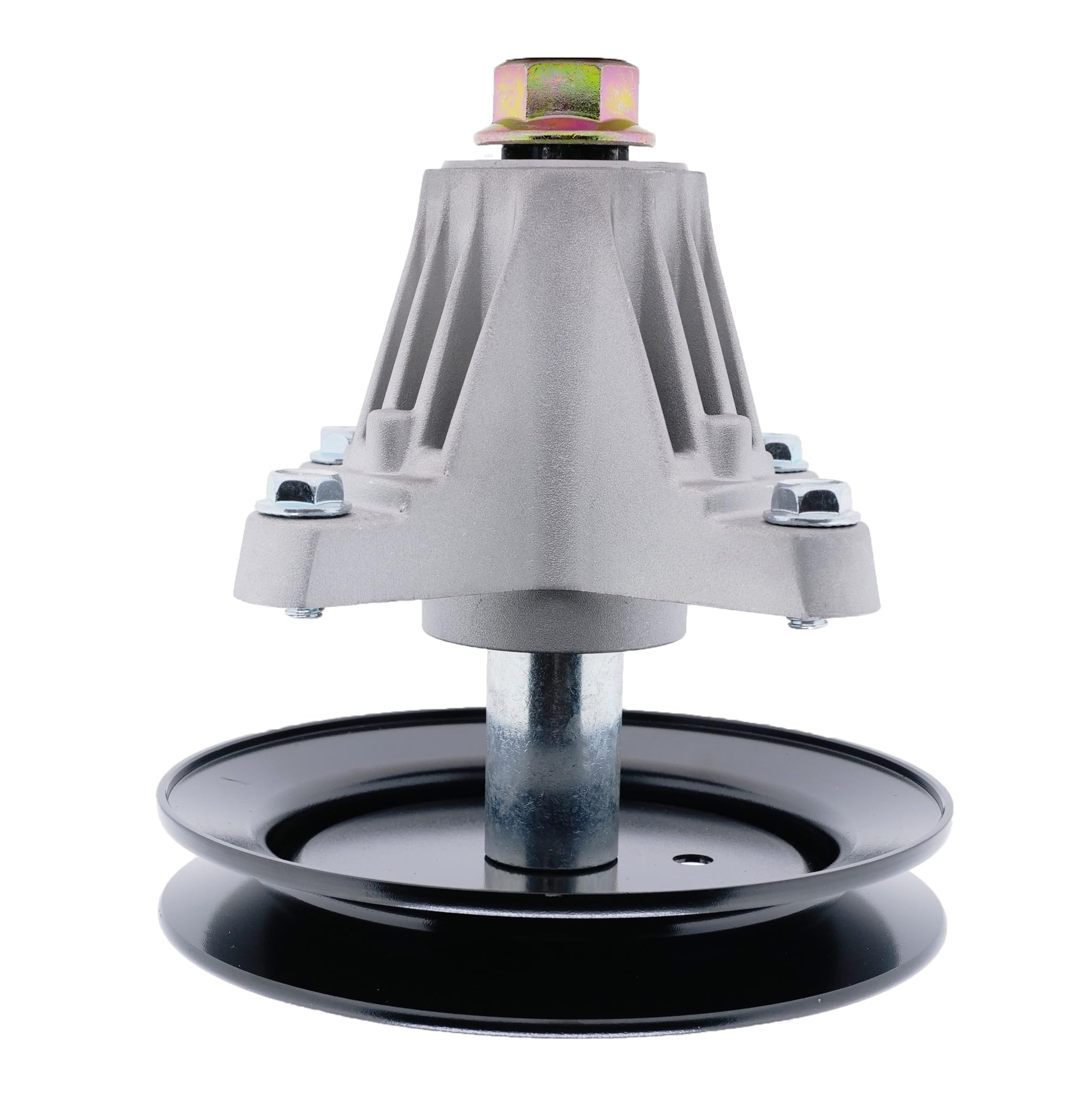 Koemier spindle assembly with pulley included for smooth deck operation.