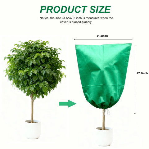 KOEVSU outdoor frost protection in use on shrubs and small trees