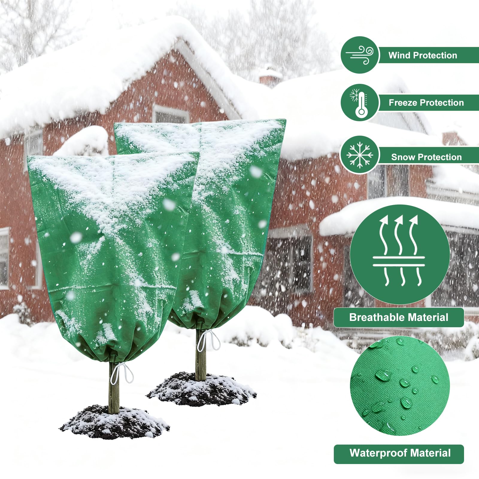 KOEVSU plant cover with zipper and drawstring for quick coverage