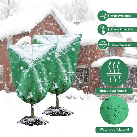 KOEVSU plant cover with zipper and drawstring for quick coverage