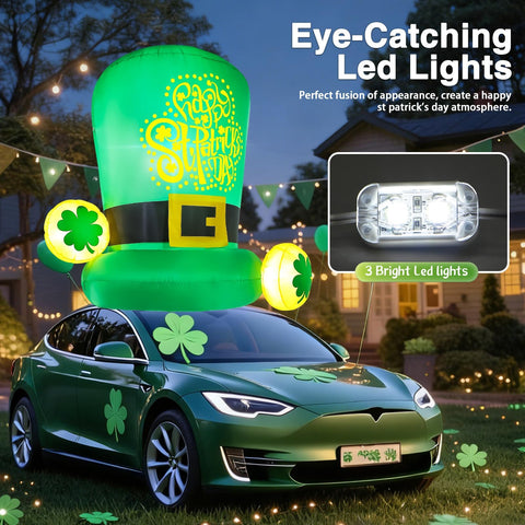 Kofero LED-lit St. Patrick's hat inflatable providing a soft glow for day and night