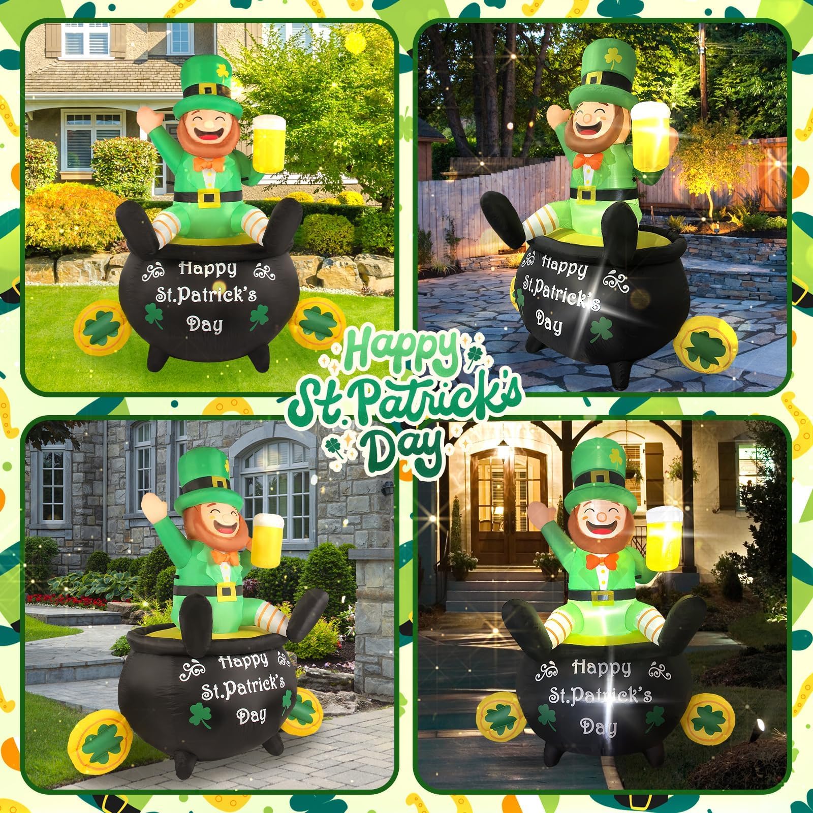 Kofero night-time garden ambience inflatable adds festive glow to the yard.