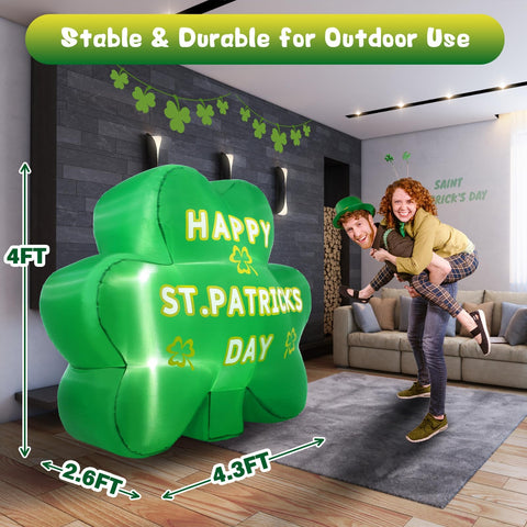 Kofero weatherproof polyester shamrock inflates for year-round porch décor.