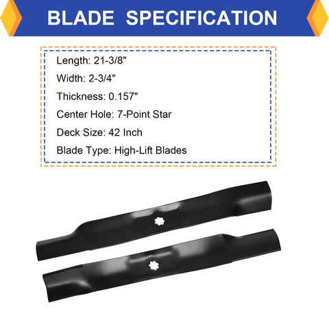 KOFINAM high-lift blades fit LT160 and LT180 EZtrak for smooth mowing.