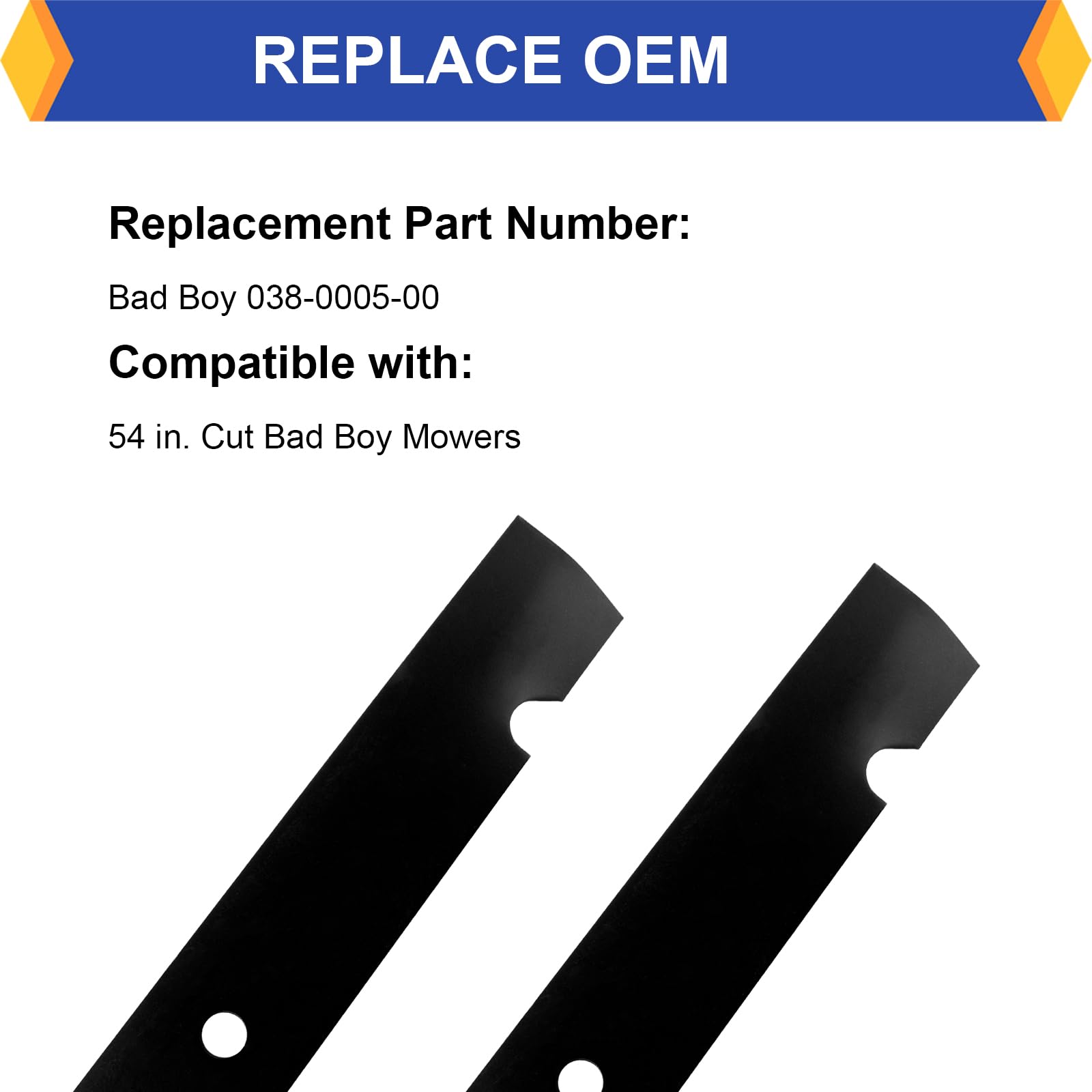 KOFINAM three-pack blades for quick lawn mower blade replacements.
