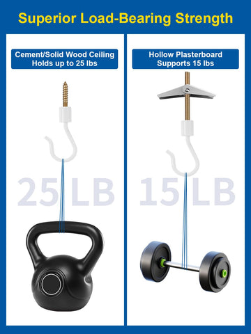 Kofuyni outdoor-ready ceiling hook resists rust for garden use.