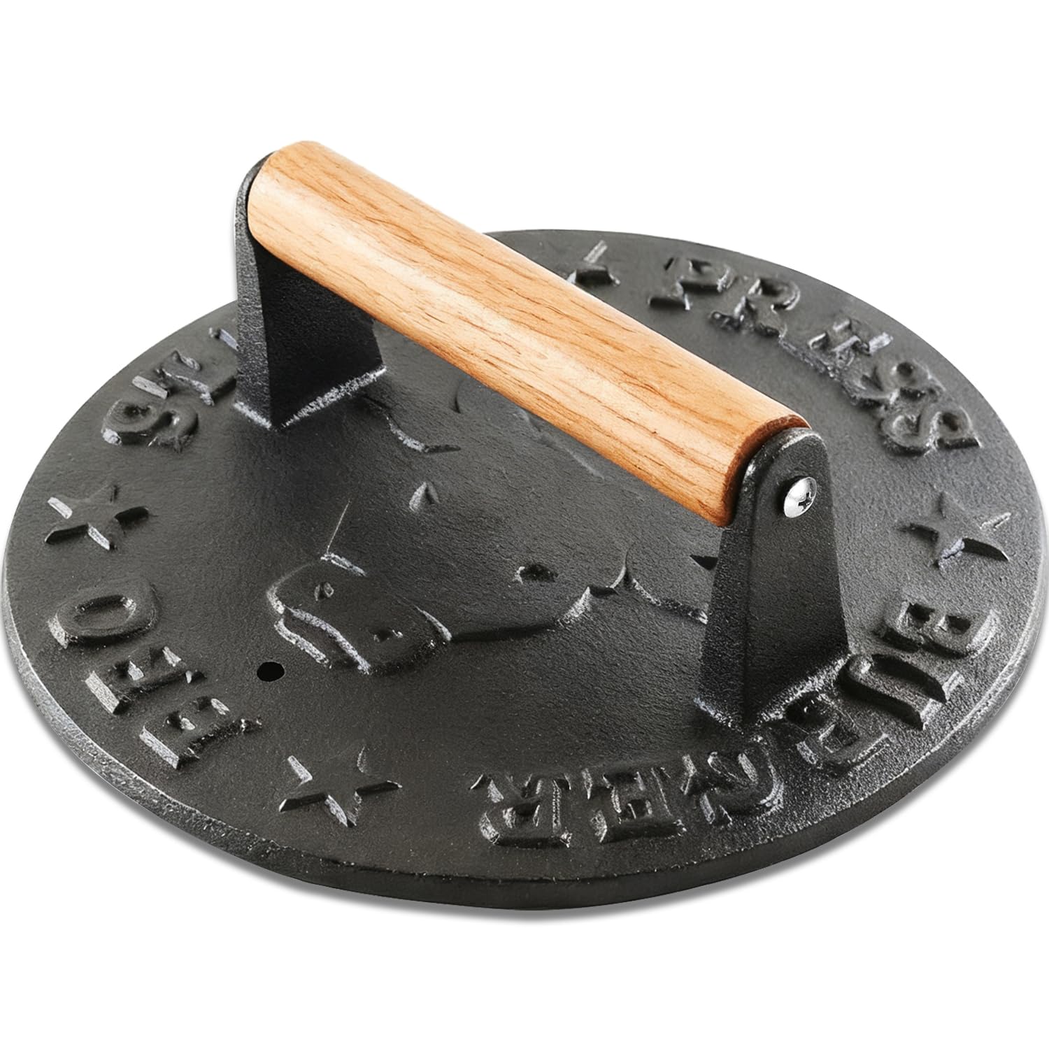 KOGIGA burger press on skillet delivering even sear for crispy edges.
