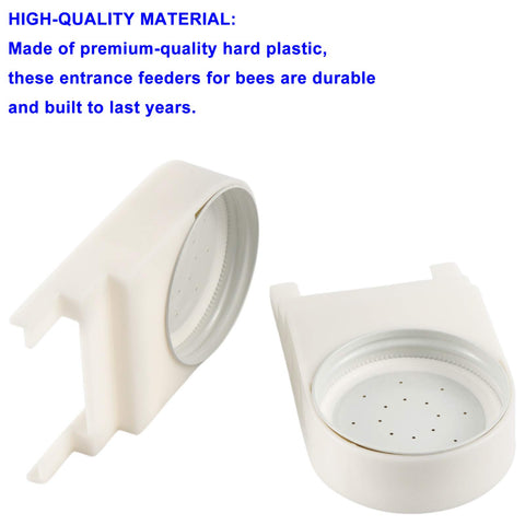 Durable plastic and alloy construction ensures long-lasting hive feeders