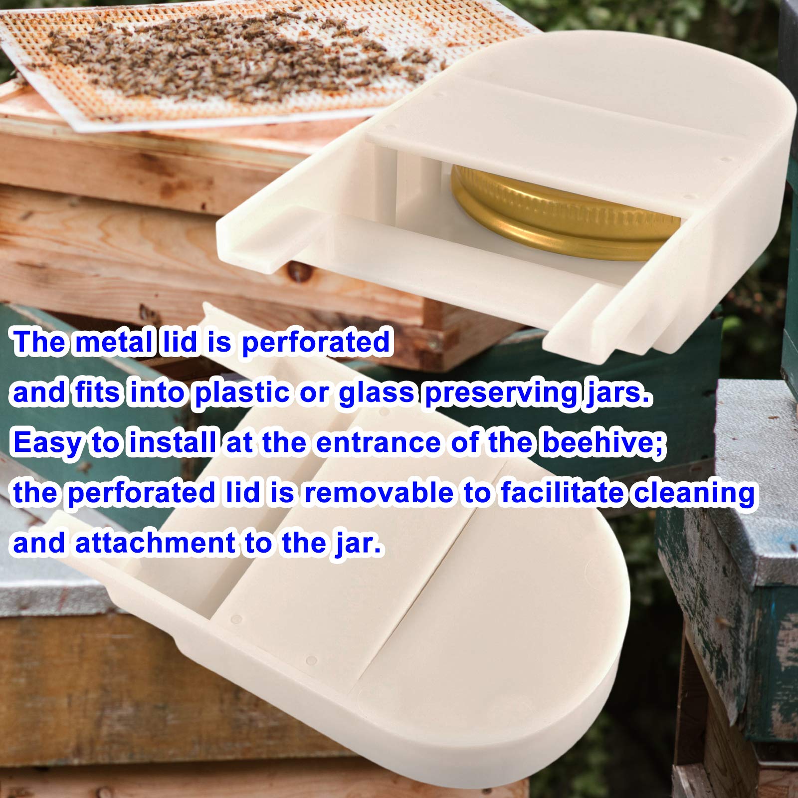 Perforated lid on KOHAND feeder keeps feeding contained