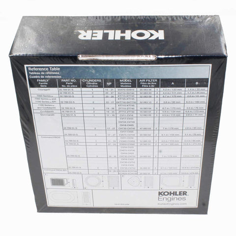 Kohler Confidant LPAC7000 kit contents highlighting pro filter for engine maintenance