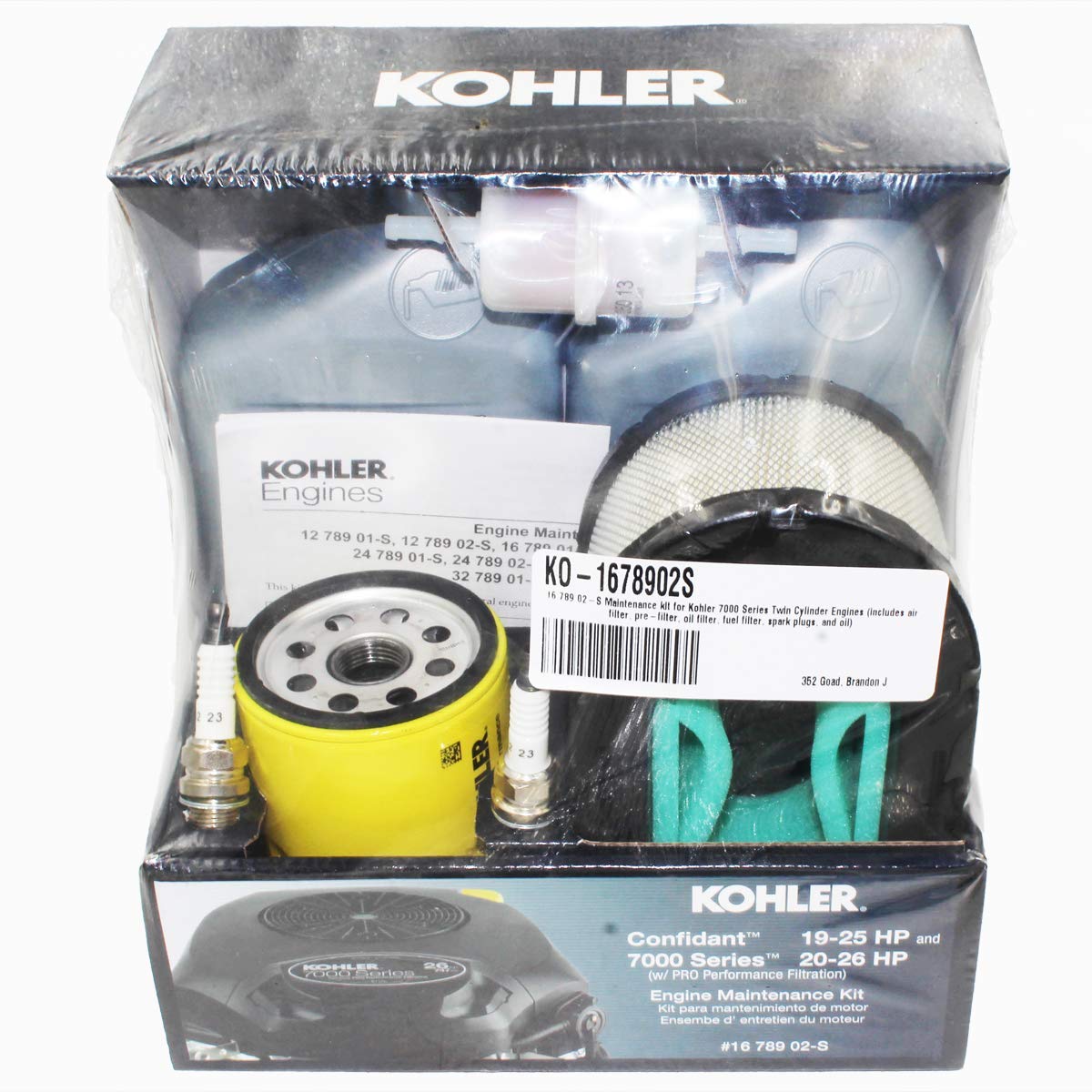 Kohler Confidant LPAC7000 tune-up kit package with OEM-grade components
