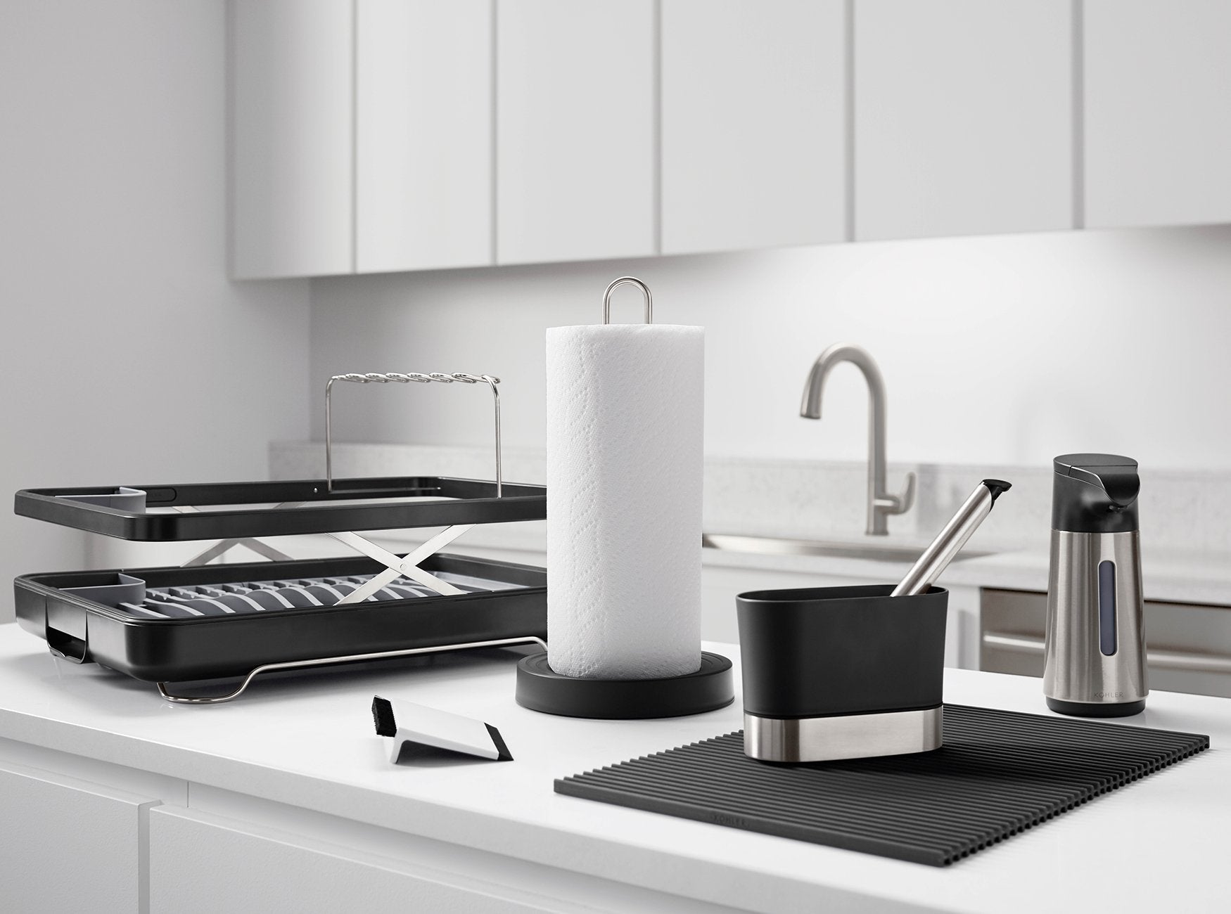Kohler K-8624-0 hanging hole for easy sink storage.