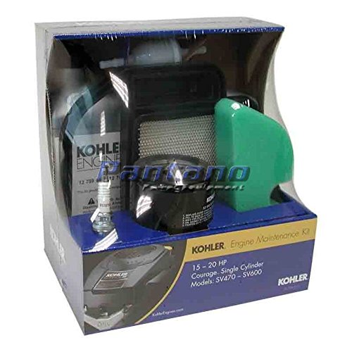 Kohler maintenance kit for SV470-SV620 engines with essential filters and oil for routine service