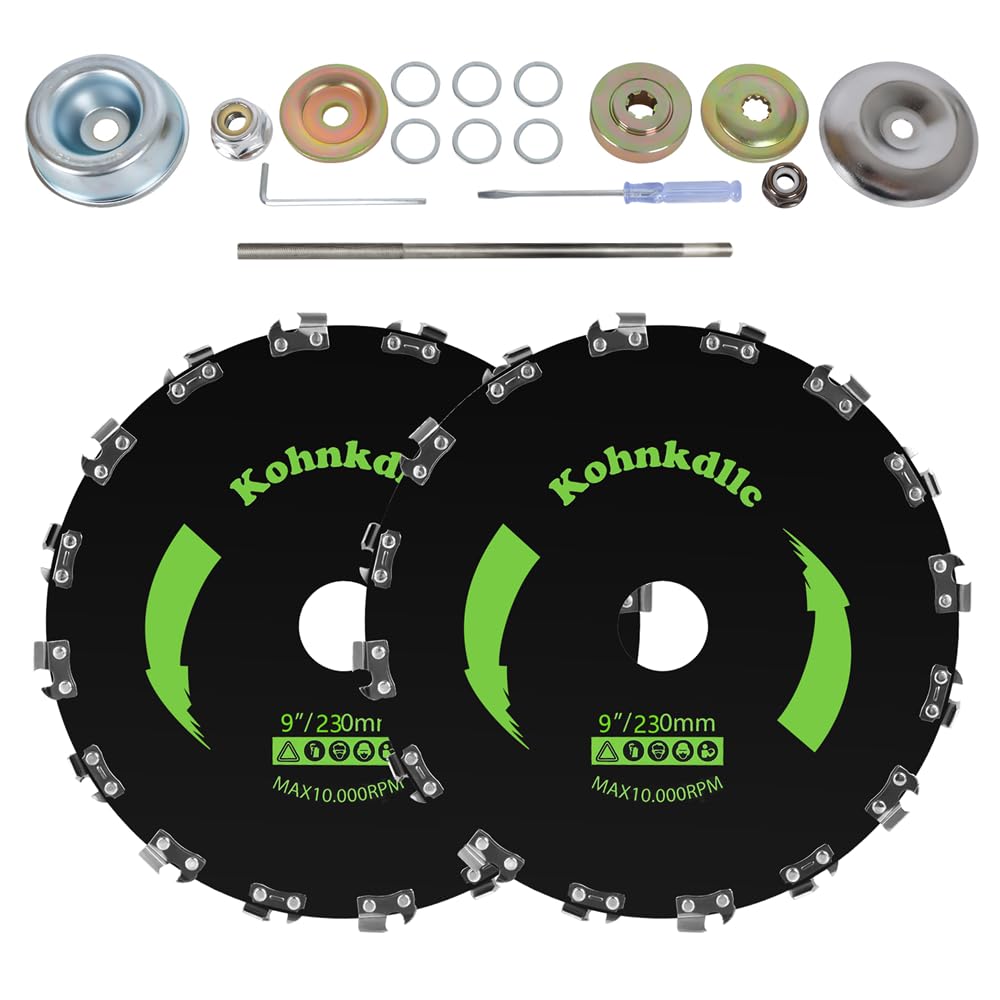 Kohnkdllc 2-pack 9-inch 20-tooth carbon steel brush blades for easy trimming