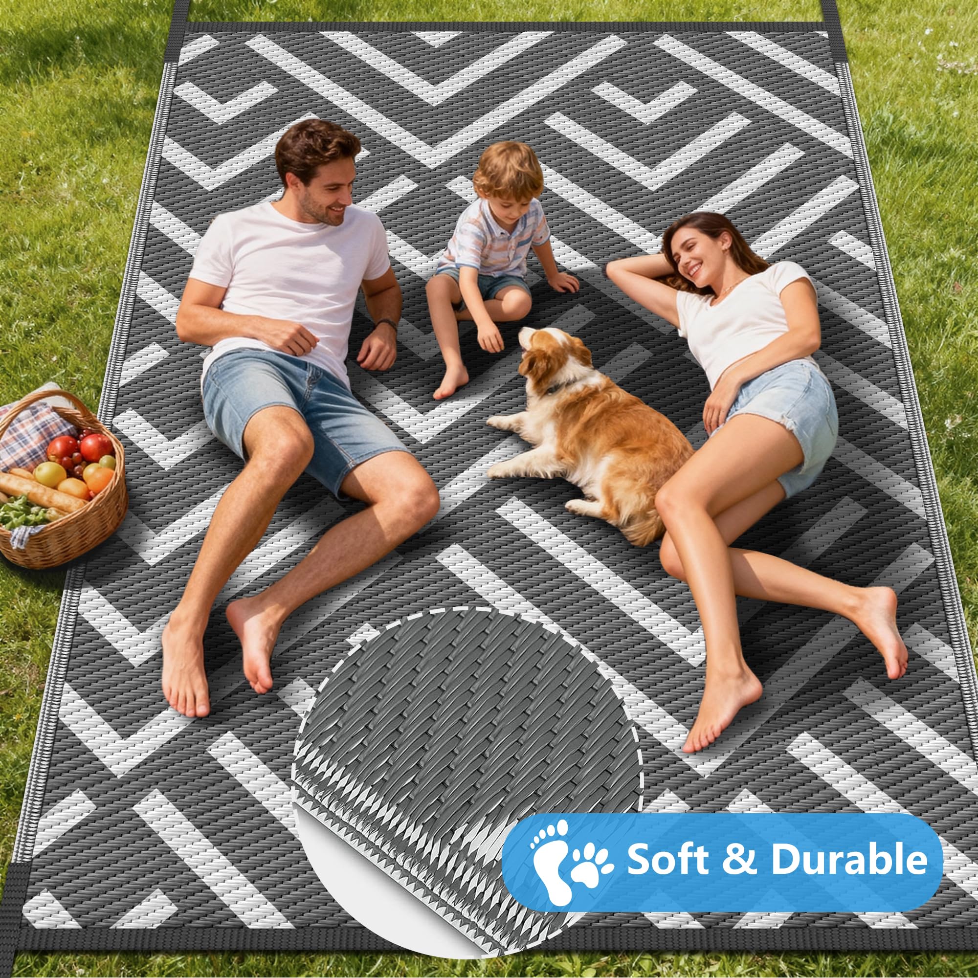 Kohree rug texture detail showing organic pattern for outdoor ambience.