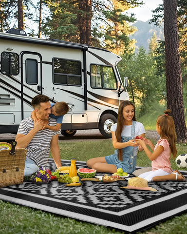 Kohree RV Outdoor Rug 2-in-1 reversible design refreshes outdoor look
