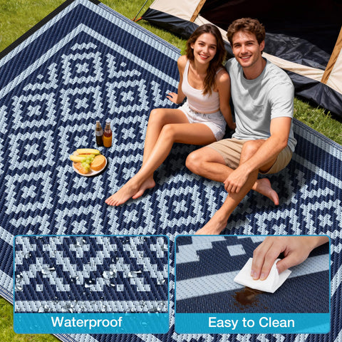 Kohree blue rug offers soft, odor-free comfort for kids and pets.