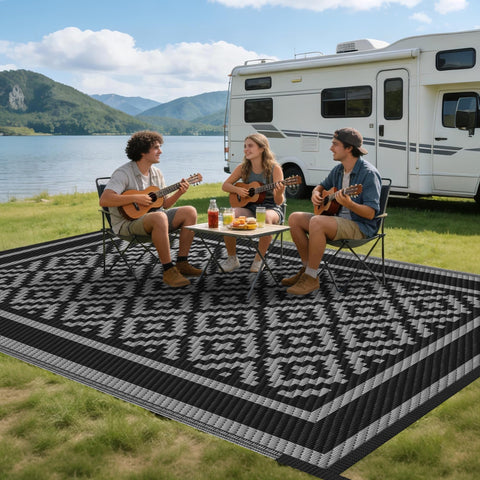 Kohree RV Outdoor Rug suitable for patio, deck, picnic and camping setups