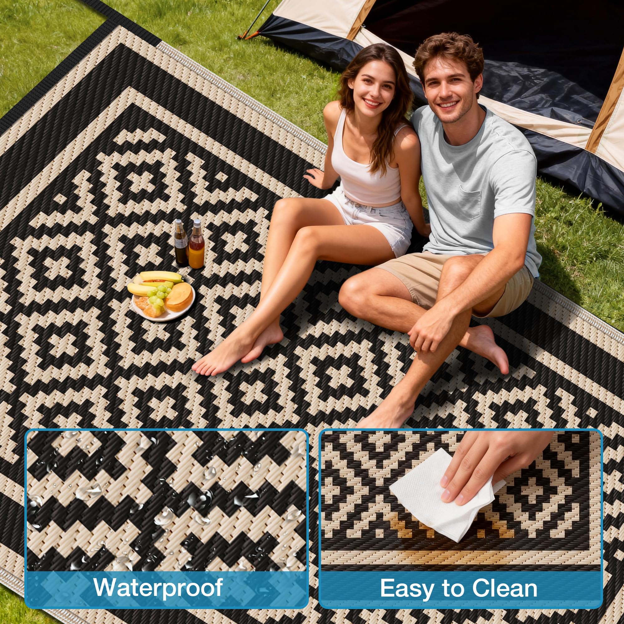 Kohree RV rug UV fade resistant keeps colors bright outdoors
