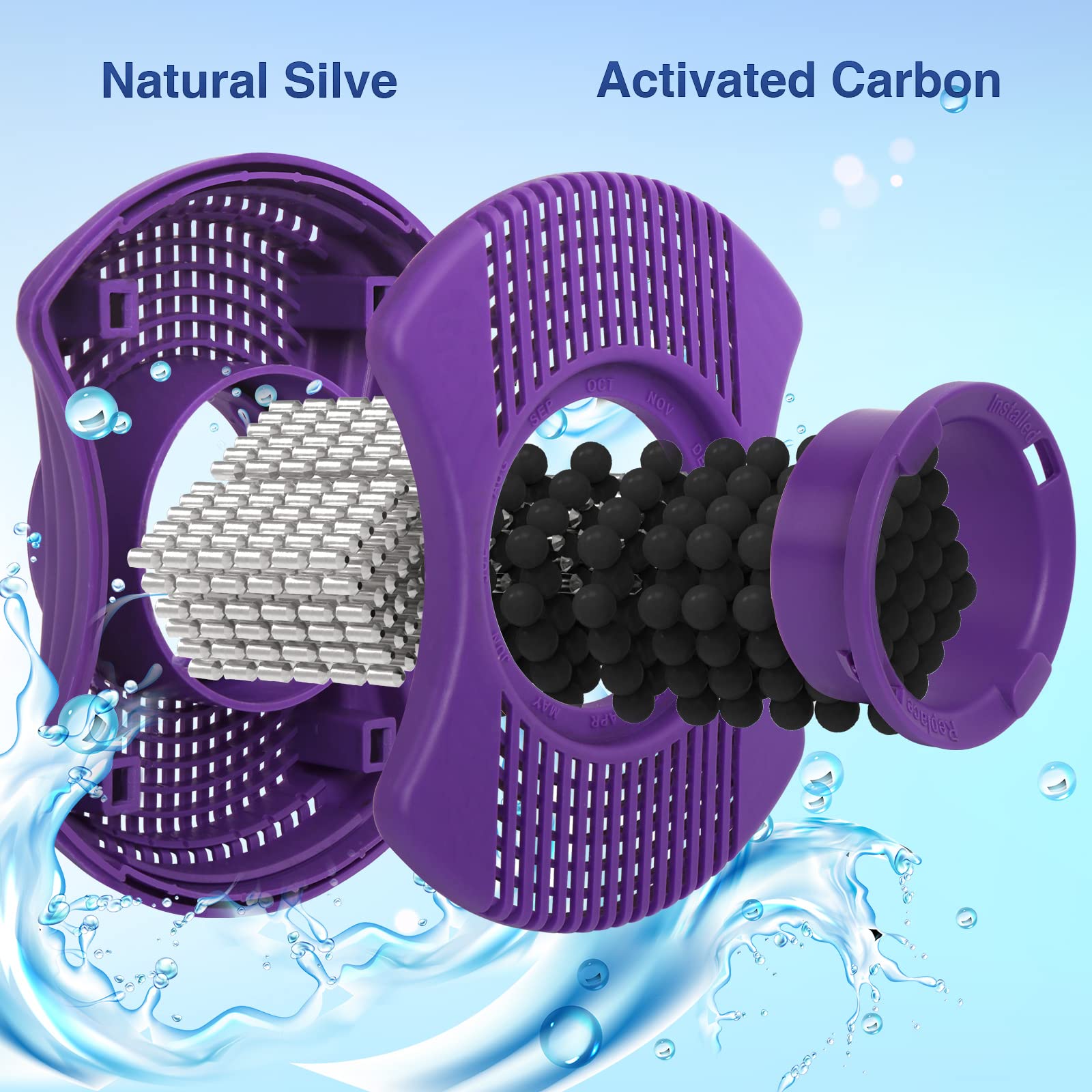 KOIOYA Vision filter label shows compatibility with Vision spas.