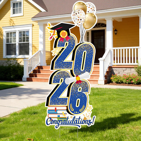 KOITHE 2026 Graduation Yard Sign front view offers bold curb appeal for street-visible celebrations.