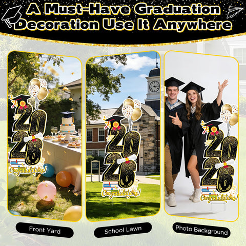KOITHE black-gold print enhances graduation party visuals