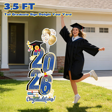KOITHE grad sign stakes included ensure stable placement during celebrations.