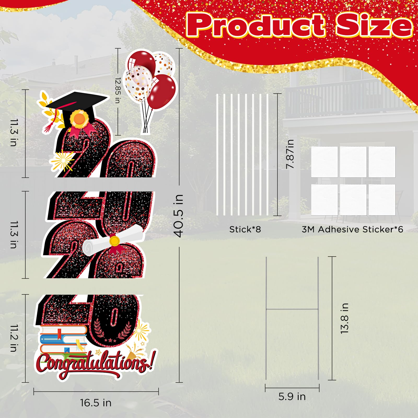 KOITHE graduation yard sign cap and diploma graphics highlight celebratory style.